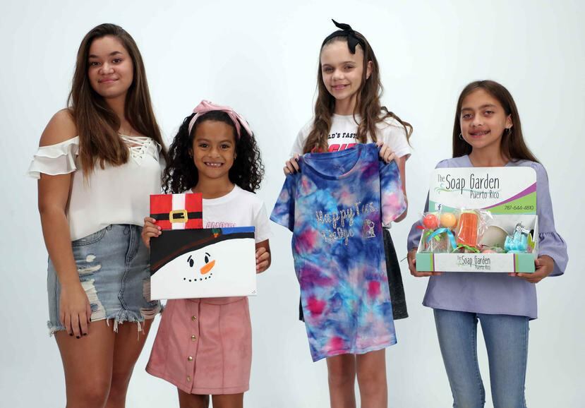 Las niñas empresarias Emily Montes, Liara Nesrala, Ivanys Rosado y Andrea Paola Koifman, quienes son parte del Acton Children's Business Fair of Puerto Rico, Inc