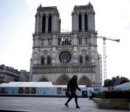 Imagen de archivo de la catedral de Notre Dame durante su proceso de reconstrucción.