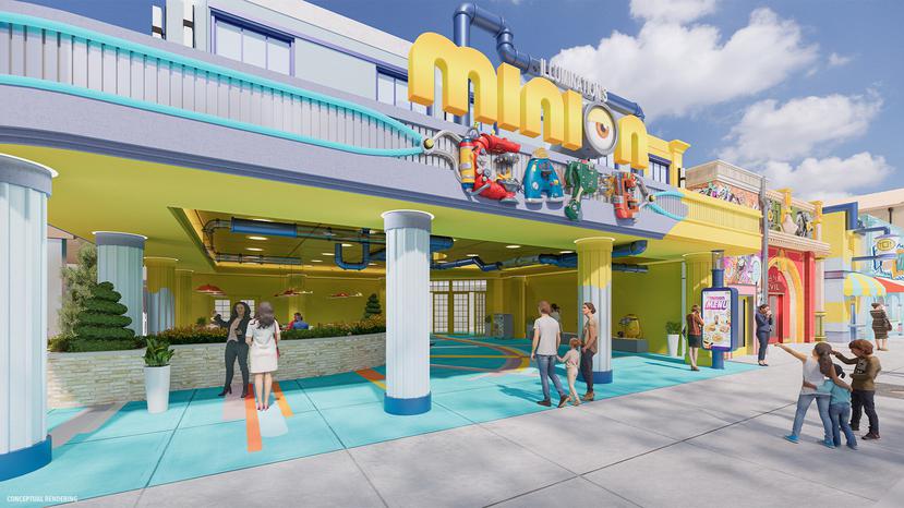 Fachada de lo que será el Minion Café en Universal Orlando Resort.