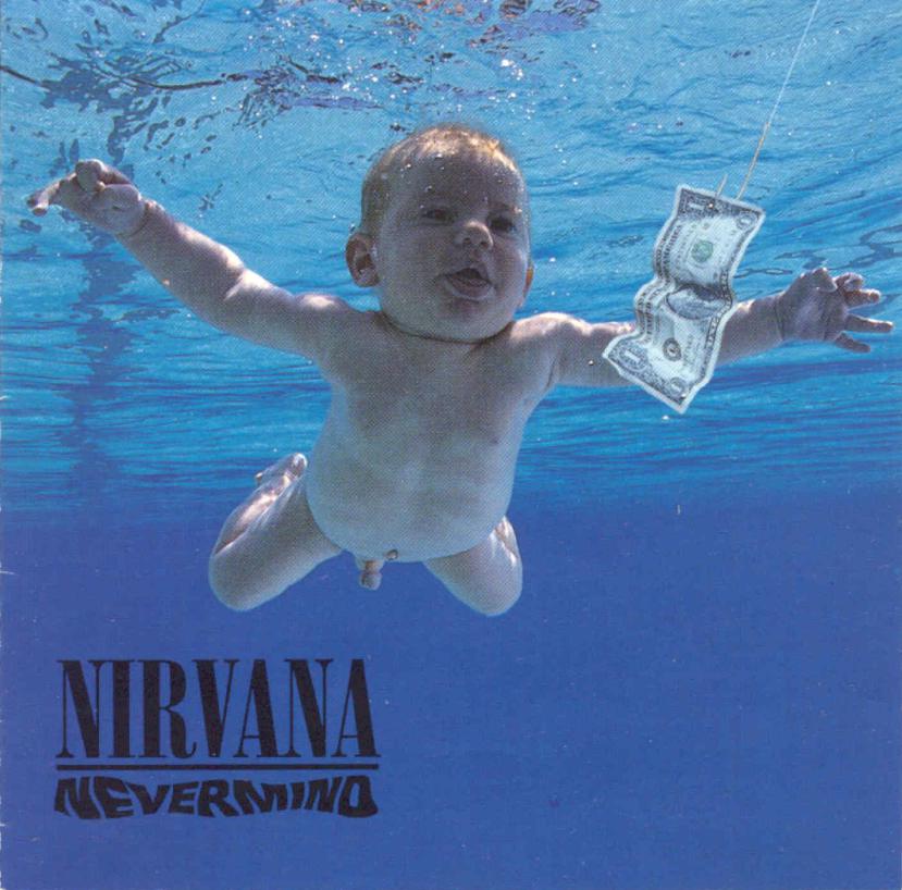 Carátula del disco "Nevermind", de Nirvana.