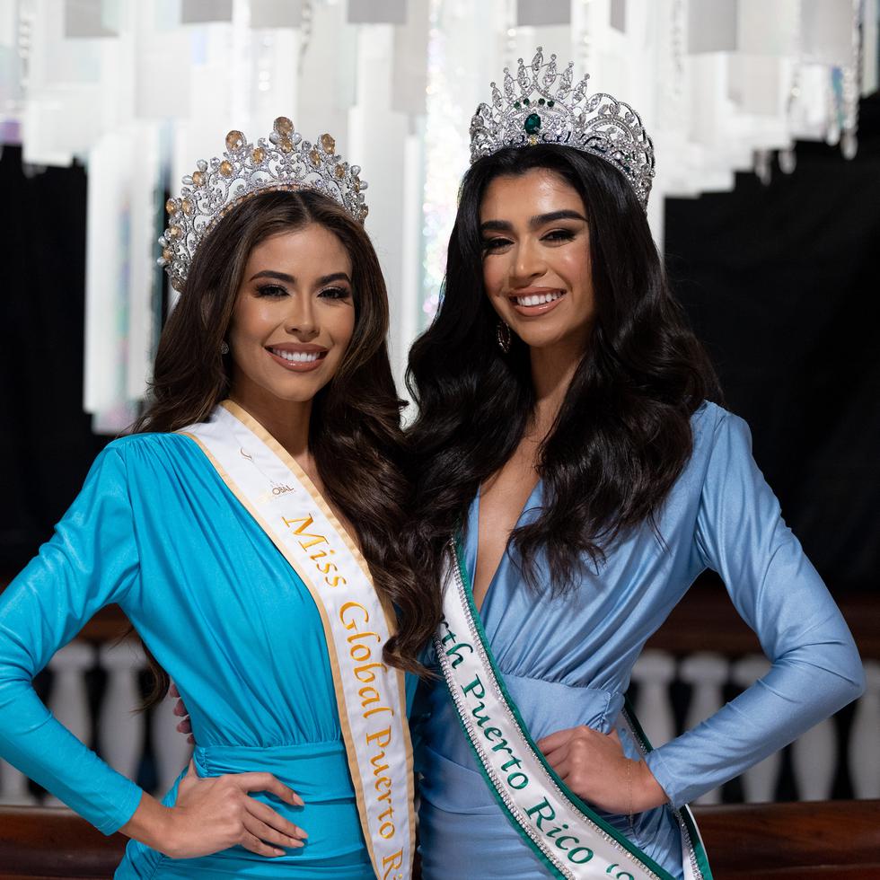 Las ganadoras de los títulos de Miss Global Puerto Rico y Miss Earth Puerto Rico, Ediris Joan Rivera y Bianca Caraballo.