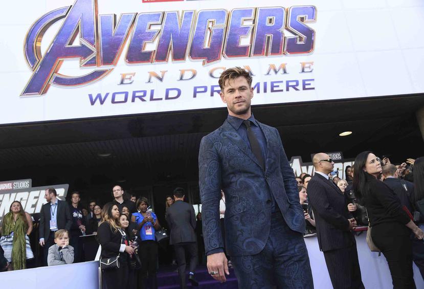 Chris Hemsworth en el estreno mundial de "Avengers: Endgame" en el Centro de Convenciones de Los Ángeles. (AP)