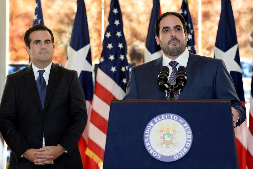En la foto, el gobernador Ricardo Rosselló y su representante ante la JSF, Christian Sobrino. (GFR Media)