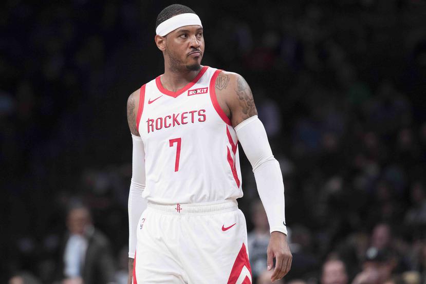 Carmelo Anthony jugó por última vez con los Rockets el pasado 8 de noviembre. (AP)