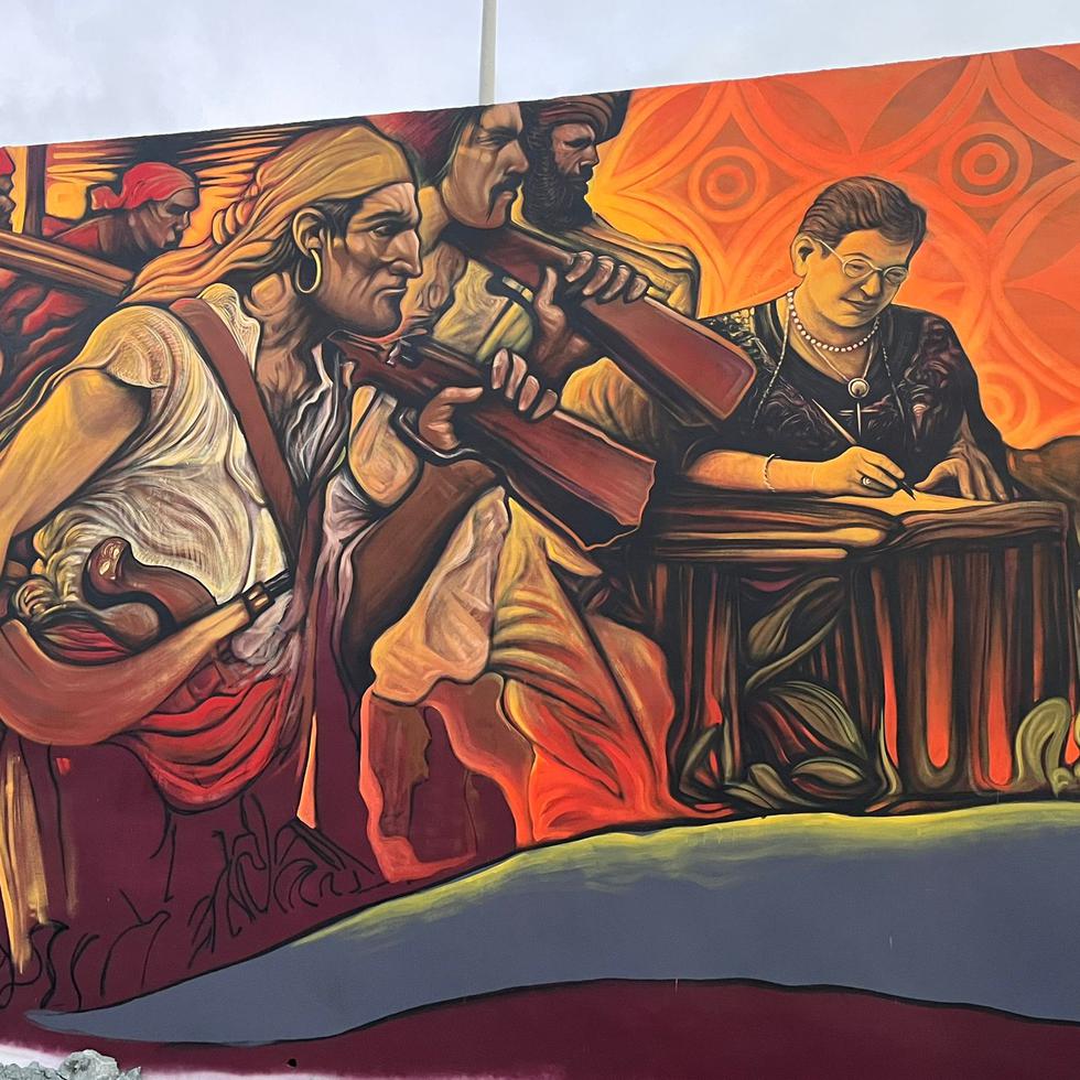 Parte del mural pintado por el artista puertorriqueño "Rafique".