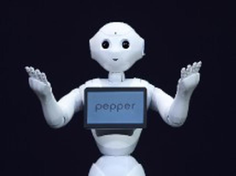 Pepper mide 48 pulgadas de alto, pesa 862 libras, es de color blanco, carece de pelo y tiene dos ojos grandes como de muñeca así como un panel plano en el pecho. (Bloomberg)