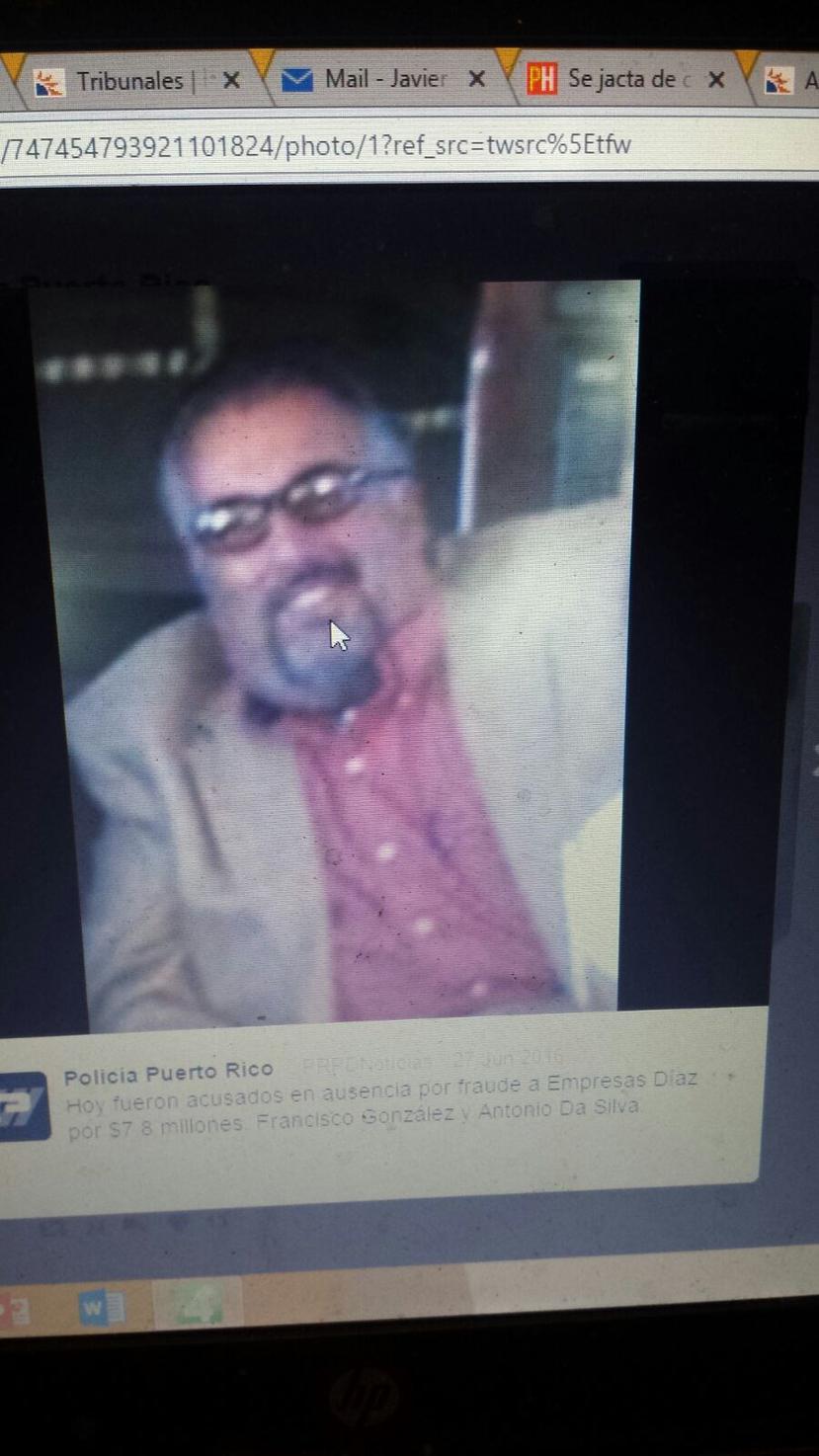 Da Silva Castro (en la foto) fue acusado en ausencia junto a Francisco Javier González Alvarez. (Suministrada)