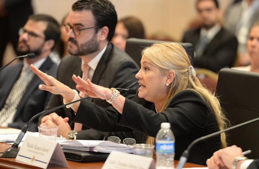 Wanda Vázquez, secretaria del Departamento de Justicia, durante su ponencia en las vistas públicas sobre el proyecto de Nuevo Gobierno de Puerto Rico.