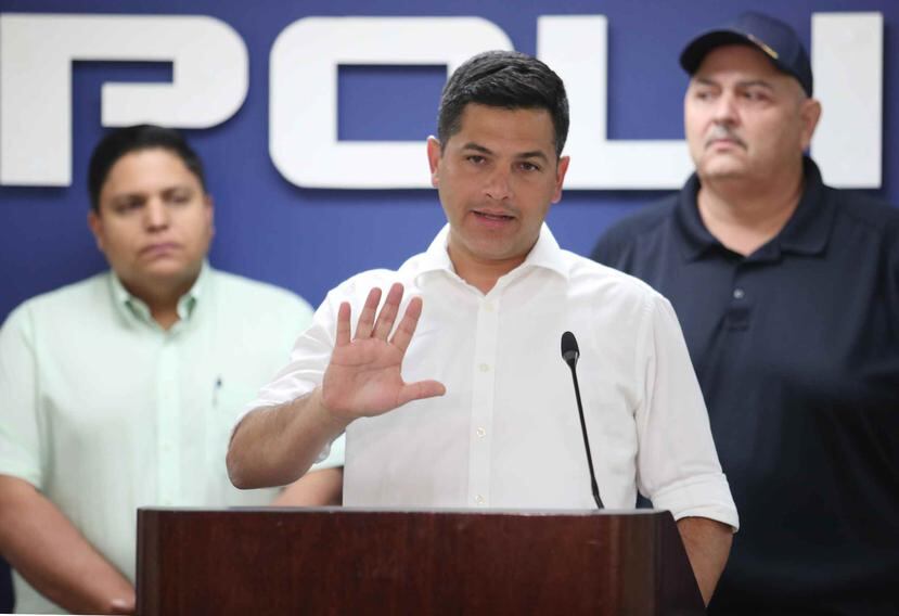 Eduardo Cajina, gerente general del Coliseo de Puerto Rico, participó en una conferencia de prensa en el Cuartel General, en Hato Rey.