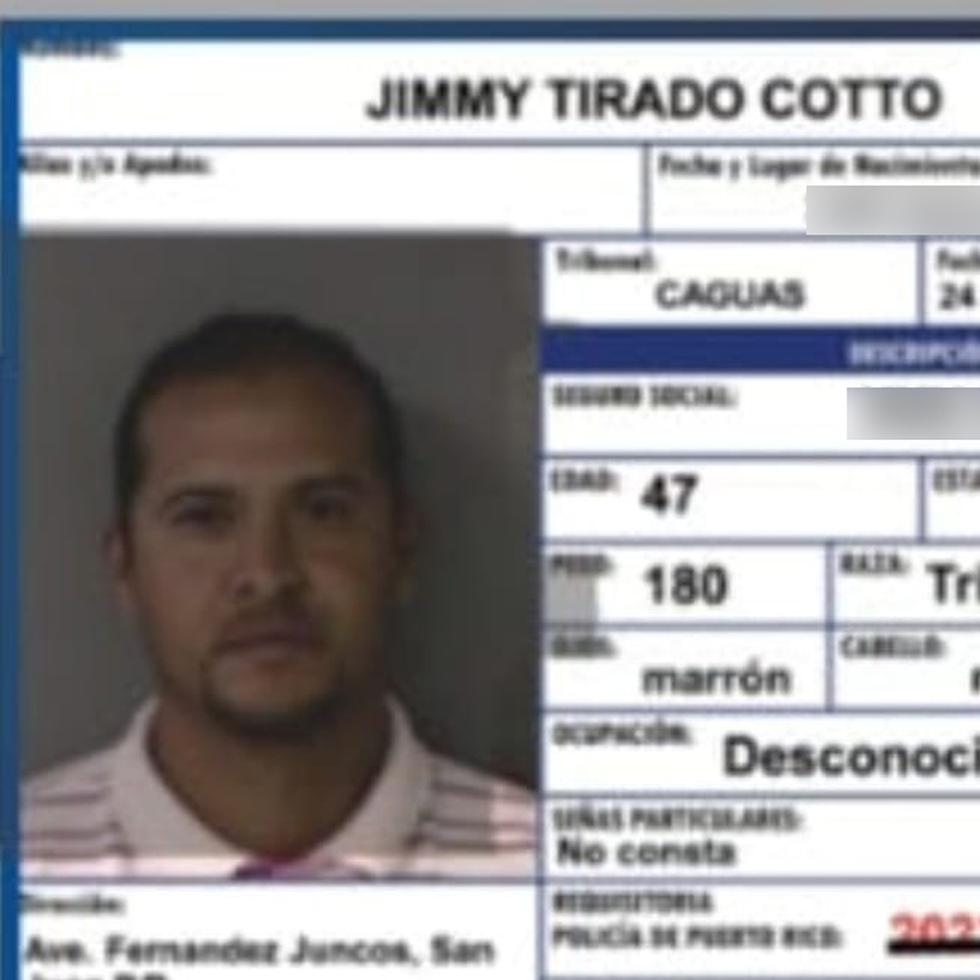 Contra Jimmy Tirado Cotto pesan cargos por tentativa de asesinato y violación a la Ley de Armas.