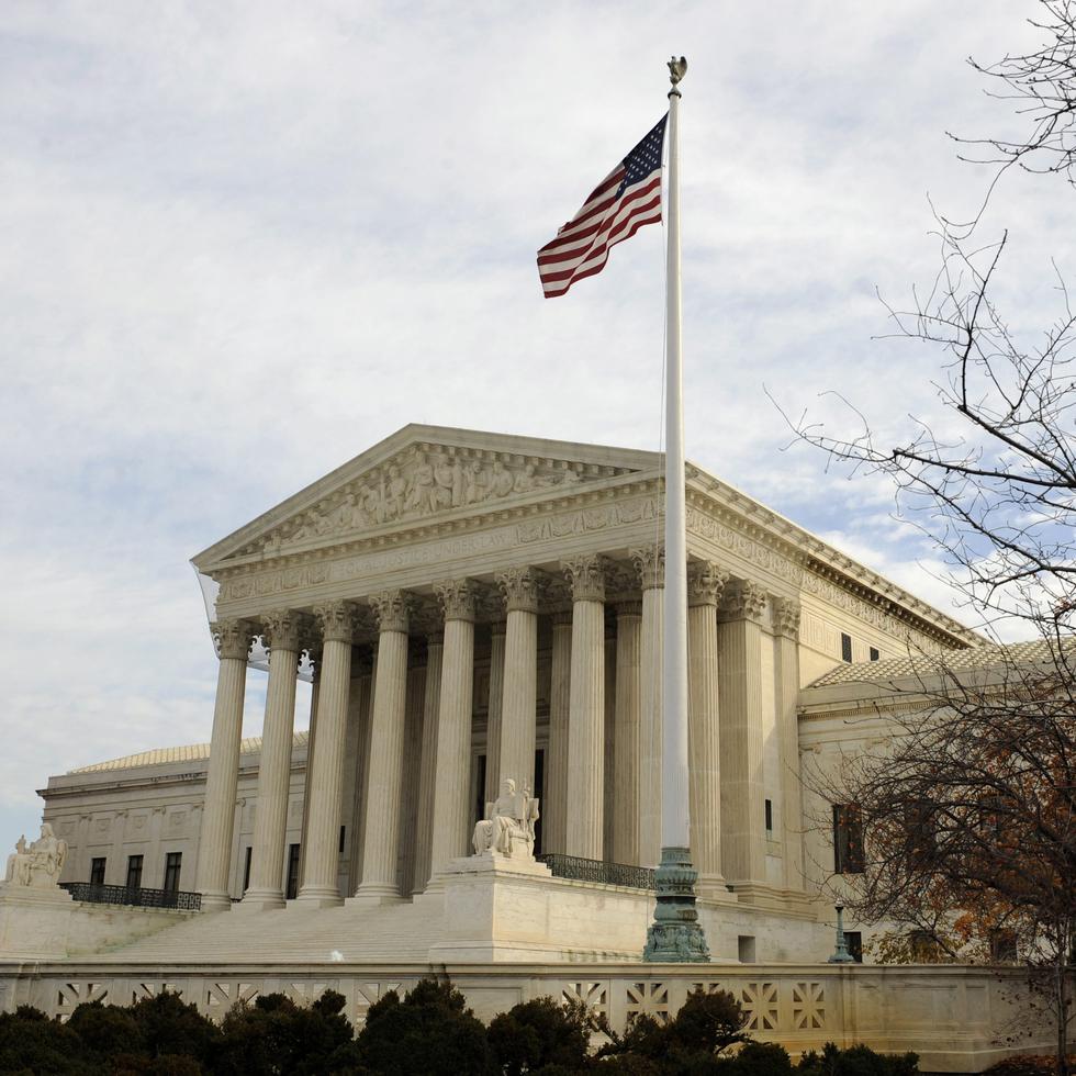 Vista exterior del Tribunal Supremo en Washington DC, Estados Unidos.