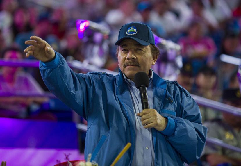 El presidente de Nicaragua, Daniel Ortega, pronuncia un discurso durante la inauguración de los XI Juegos Deportivos Centroamericanos, en Managua. (EFE)