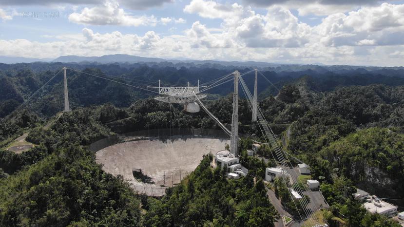 Telescopio de 305 metros del Observatorio de Arecibo en noviembre de 2020.Cr�dito: University of Central Floridal
