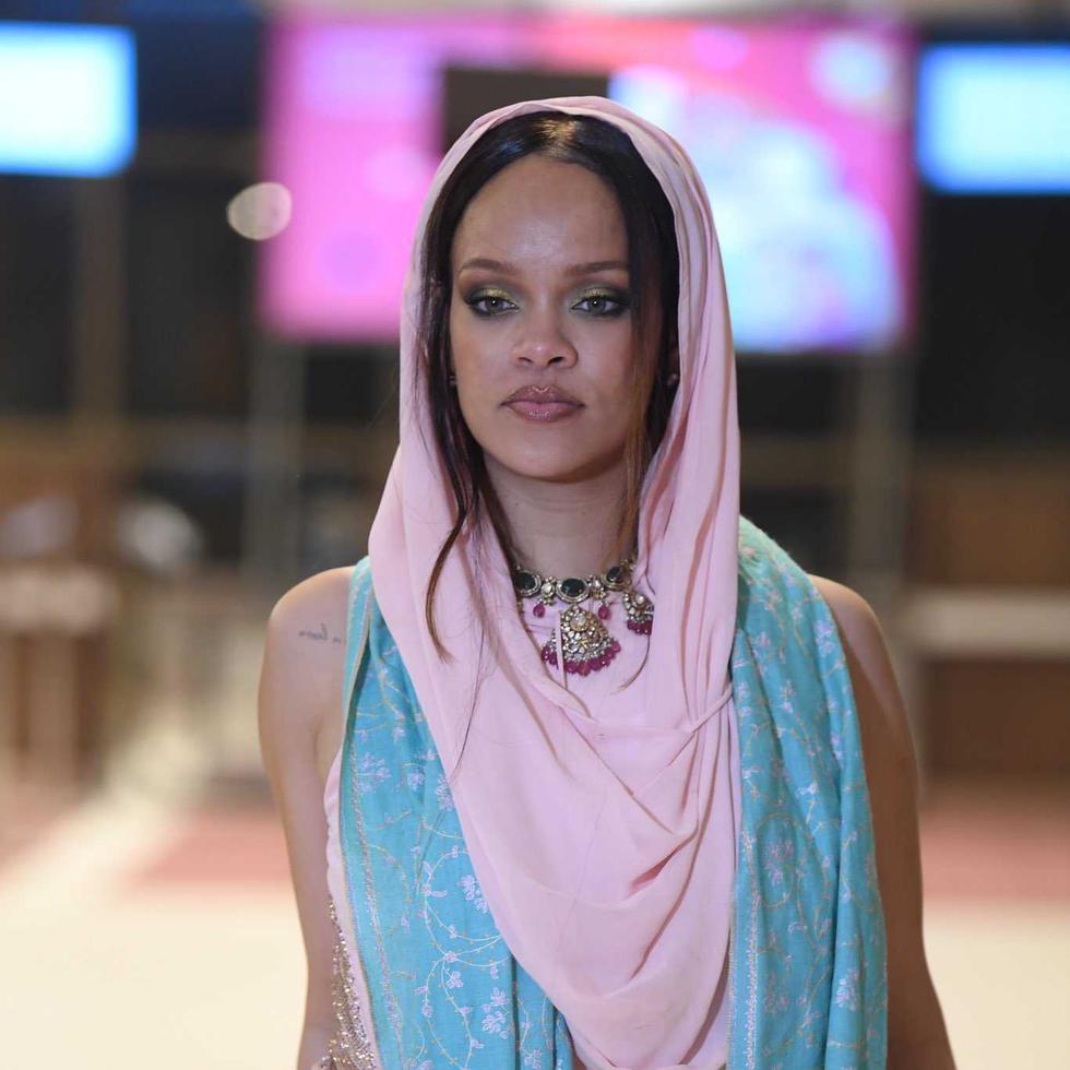 La cantante Rihanna tras ofrecer un "show" en India.