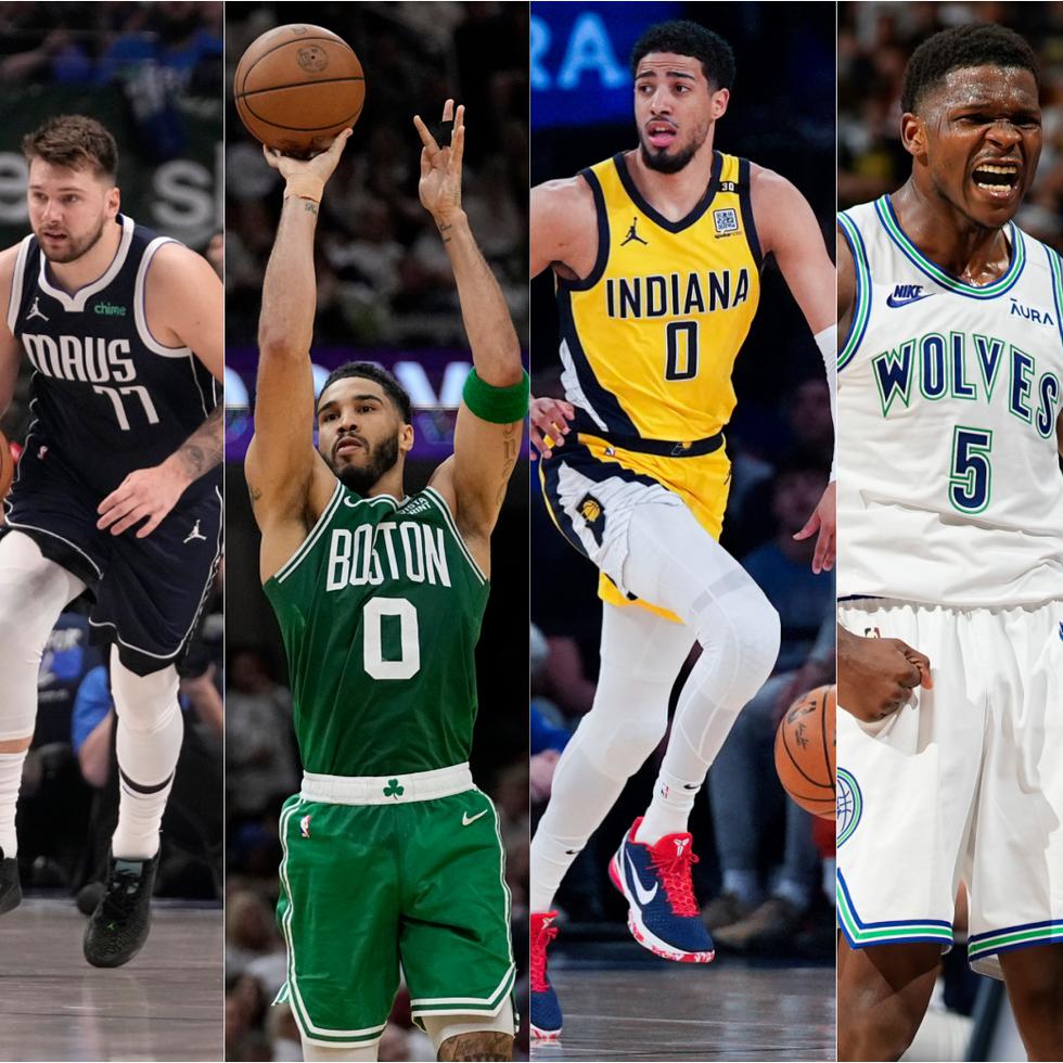 Luka Doncic, Jayson Tatum, Tyrese Haliburton y Anthony Edwards, encabezan a sus respectivos equipos en las finales de conferencias de la NBA.