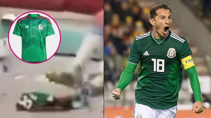 Según puede verse en las imágenes analizadas por Chequeado, medio cofundador de Factchequeado, la camiseta mexicana que está a los pies de Messi es la número 18, correspondiente a Andrés Guardado, capitán de la selección mexicana.