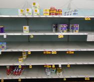 Estantes de leche de fórmula para bebés de una tienda de alimentos en el estado de Indiana. Estados Unidos atraviesa una crisis con este producto.
