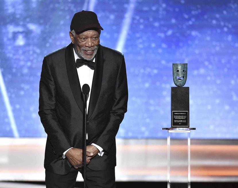 Morgan Freeman recibe el premio a la trayectoria en la ceremonia de los Premios SAG (AP).