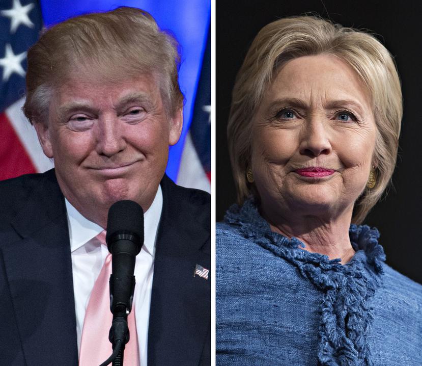Trump y la demócrata Hillary Clinton fueron anoche los grandes ganadores de las primarias presidenciales estadounidenses. (Fotos / Bloomberg)