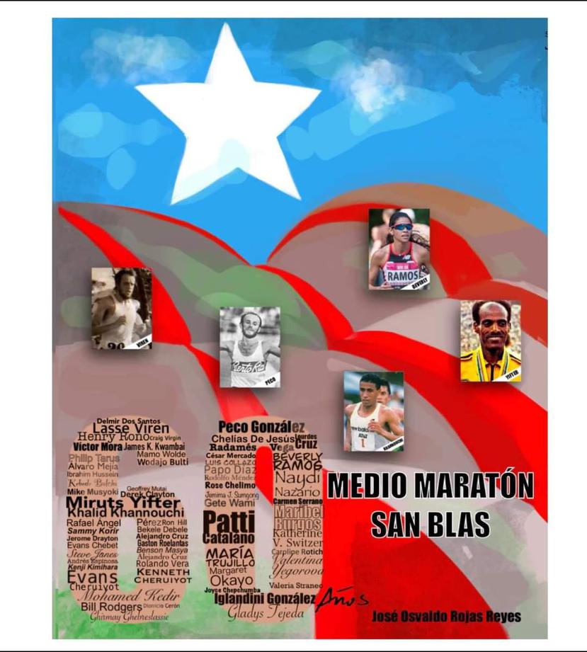 Portada del libro "60 años del Medio Maratón San Blas", de Osvaldo Rojas.