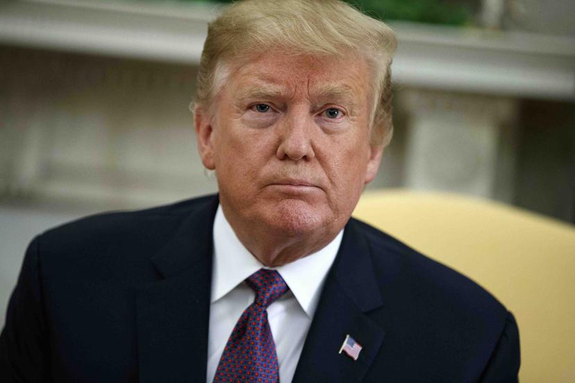 President Donald Trump listens to a question during a meeting in the Oval Office of the White House, Monday, May 13, 2019, in Washington. (AP / Evan Vucci)