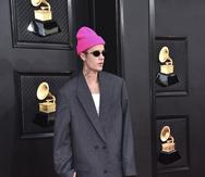 Justin Bieber durante los Premios Grammy 2022.
