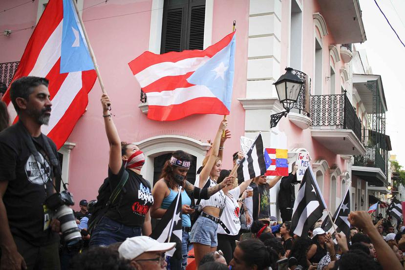 Manifestación en el Viejo San Juan, el viernes 19 de julio de 2019.