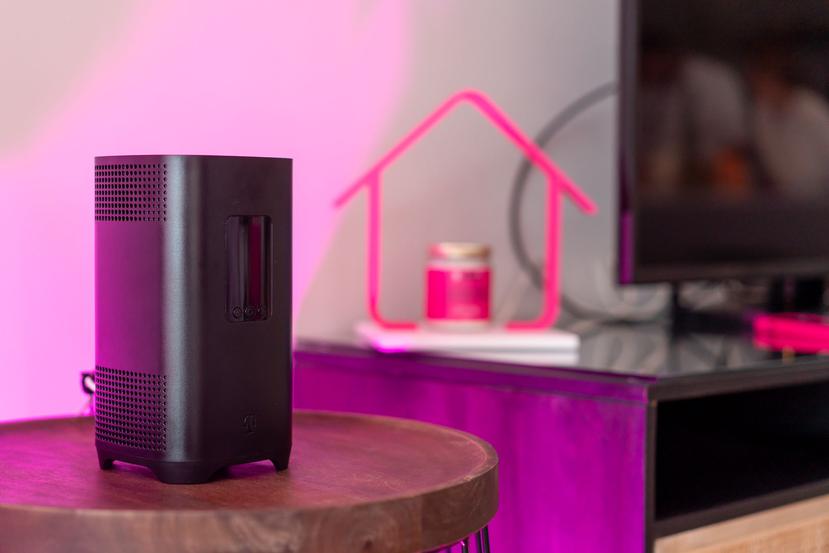 This looks like T-Mobile's 5G home internet hotspot, which is designed to wirelessly connect up to 64 devices at a time, like speakers, appliances, smart lights, tablets, televisions, computers, and cameras.  Security gang.