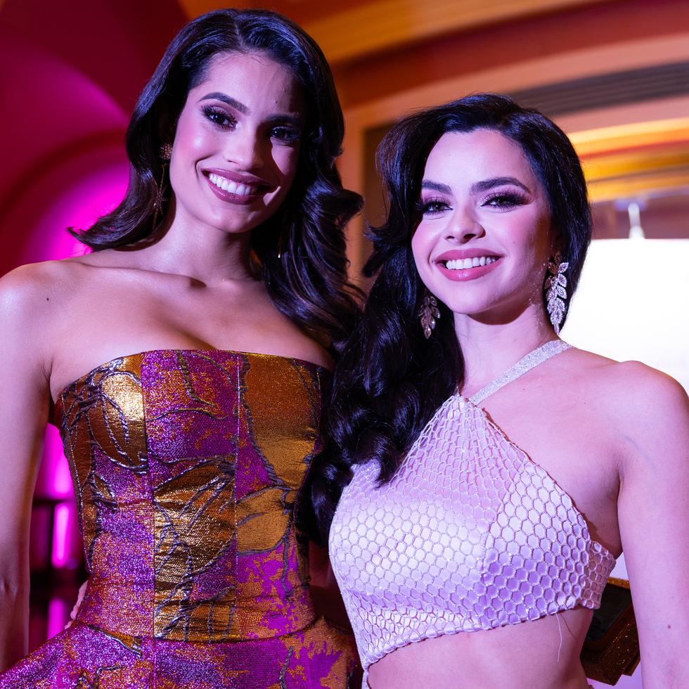 Miss Universe Puerto Rico, Karla Guilfú y Neysha Mendoza, quien en el 2023 compitió en el certamen como Miss Cayey.