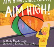 Portada del cuento infantil “Aim High, Little Giant, Aim High!”, ilustrado por la artista puertorriqueña Estefanía Rivera Cortés.