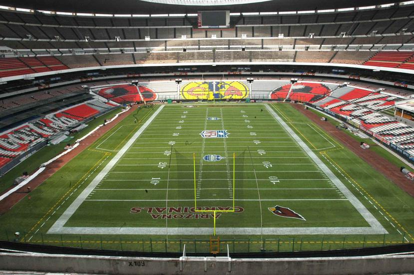 Los Cardinals de Arizona se perfilaban como el equipo de casa para el compromiso en el Estadio Azteca de la Ciudad de México, que sirvió de  escenario de partidos de football en las temporadas del 2016, 2017 y 2019. (Archivo EFE)