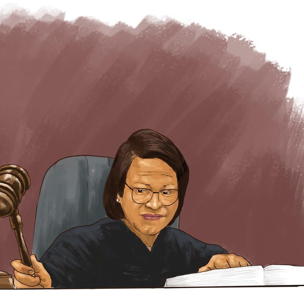 La jueza de distrito federal Laura Taylor Swain en una ilustración de Ramón Sandoval.