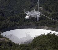Imagen de archivo del radiotelescopio del Observatorio de Arecibo tomada el 14 de marzo de 2018, previo a su colapso, el 1 de diciembre de 2020.
