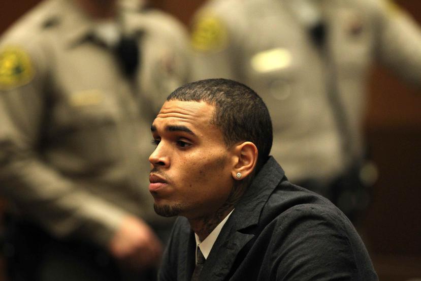 El cantante estadounidense Chris Brown en una Corte de Los Ángeles, California (EEUU). (EFE)
