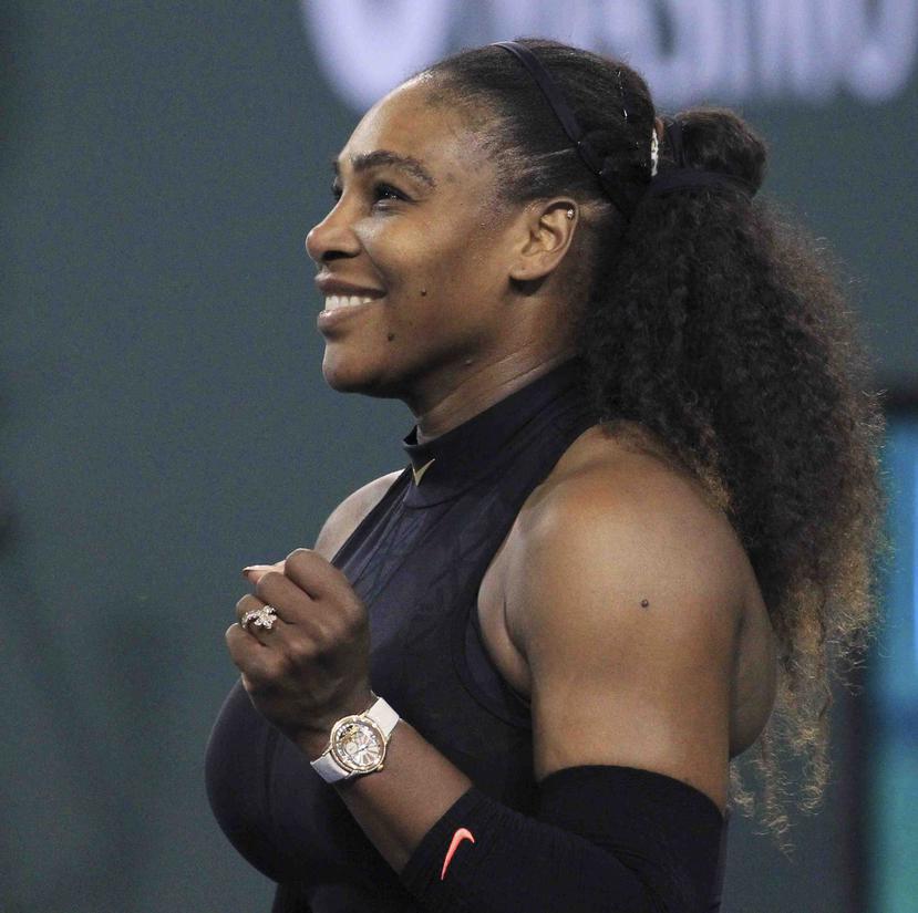 Serena Williams tras su victoria ante Zarina Diyas en el torneo de Indian Wells