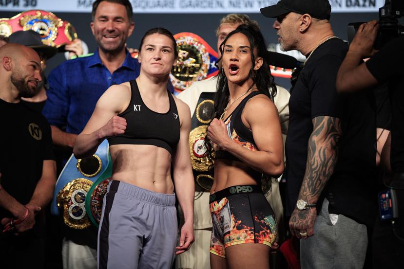 El combate entre Katie Taylor (izquierda) y Amanda Serrano fue un éxito total en Nueva York.