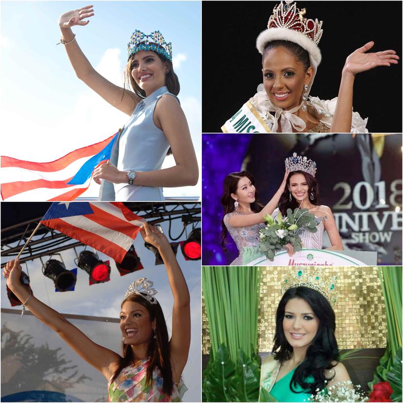 Las últimas candidatas en ostentar los títulos: (desde la derecha) Miss Mundo, Miss International, Miss Universe, Miss Supranational y Miss Gran International. (Instagram / Global Beauties)