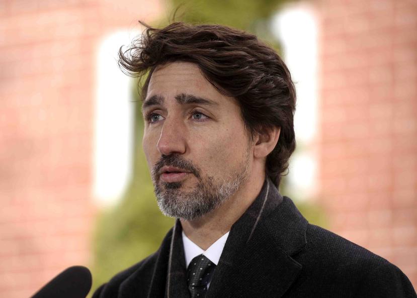 El primer ministro Justin Trudeau habla durante una conferencia de prensa sobre la pandemia del nuevo coronavirus en Ottawa, Canadá. (AP)