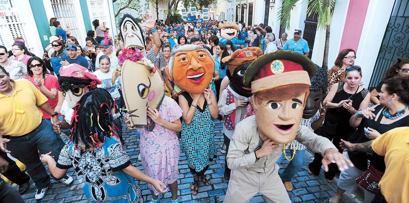 El tradicional desfile de los cabezudos por la calle San Sebastián será desde el jueves. (GFR Media)