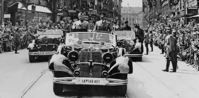 En 1940, el Mercedes fue el automóvil escogido para la recepción en Múnich del dictador fascista italiano, Benito Mussolini, durante una visita de Estado. (Worldwide Auctioneers)