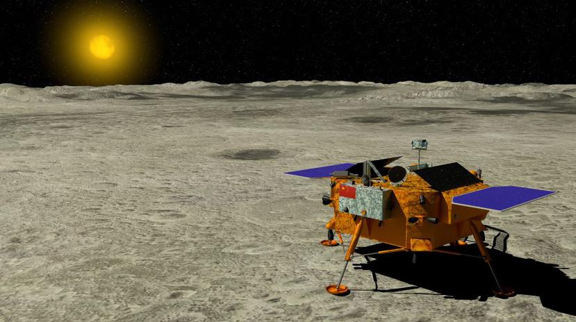 La sonda china Chang'e 4 en la cara oculta de la Luna. (Shutterstock)