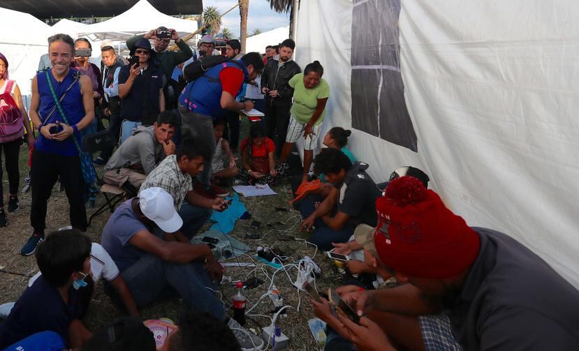 Integrantes de la segunda caravana de migrantes, en su mayoría hondureños. (Agencia EFE)
