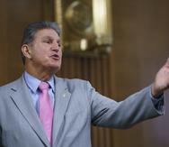 Sen. Joe Manchin, D-W.Va., chair of the Senate Energy and Natural Resources Committee, arrives to hold a confirmation hearing for Tommy Beaudreau of Alaska, to be deputy secretary of the Department of the Interior, at the Capitol in Washington, Thursday, April 29, 2021. (AP Photo/J. Scott Applewhite)