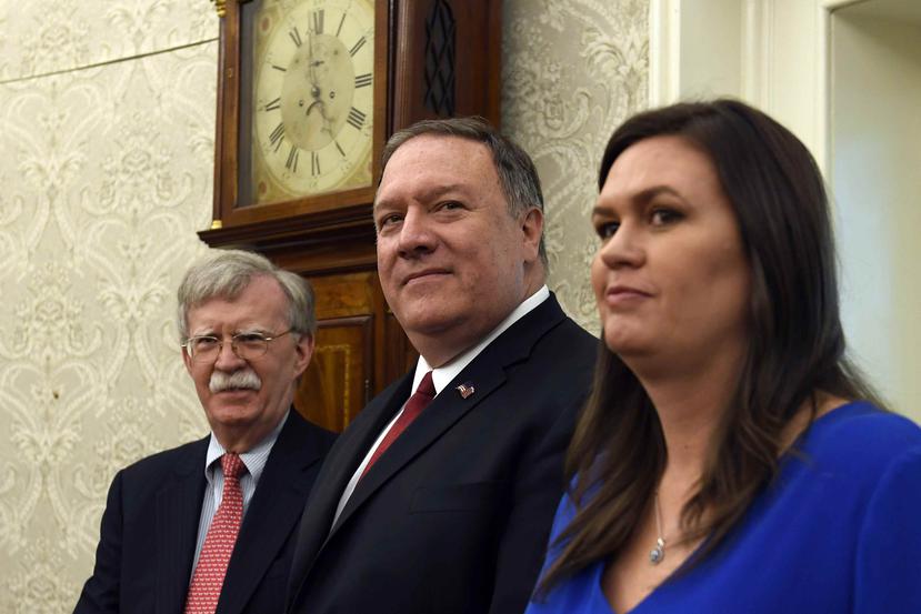 El asesor de seguridad nacional de la Casa Blanca, John Bolton (izquierda), y el secretario de Exteriores, Mike Pompeo (derecha), se reunieron esta mañana. (AP)