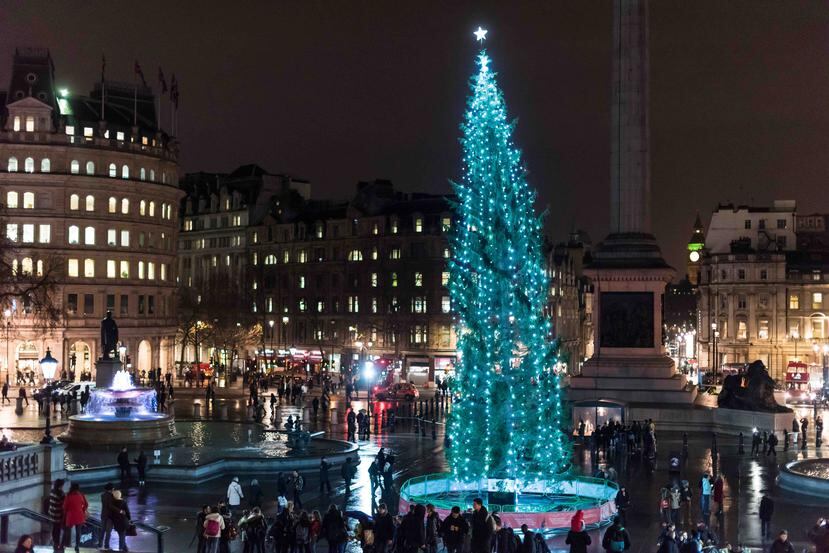 Vista de la plaza Trafalgar Square donde se congregan los londinenses para celebrar la Nochevieja y ver los fuegos artificiales del Támesis. (Archivo GFR Media)