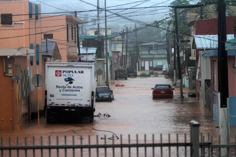 El río Yagüez se desbordó durante el paso del huracán María. (Especial para GFR Media / Gerardo Castillo)