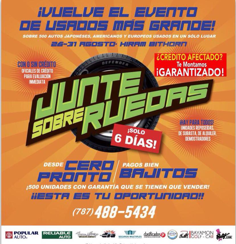 Del 26 al 30 de agosto se llevará a cabo el evento Junte Sobre Ruedas donde habrán sobre 500 autos usados a la venta.