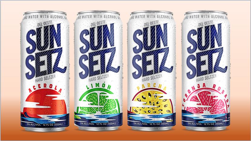 SunSetz Hard Seltzers estará disponible con el toque de cuatro sabores: parcha, toronja rosada, acerola y limón.