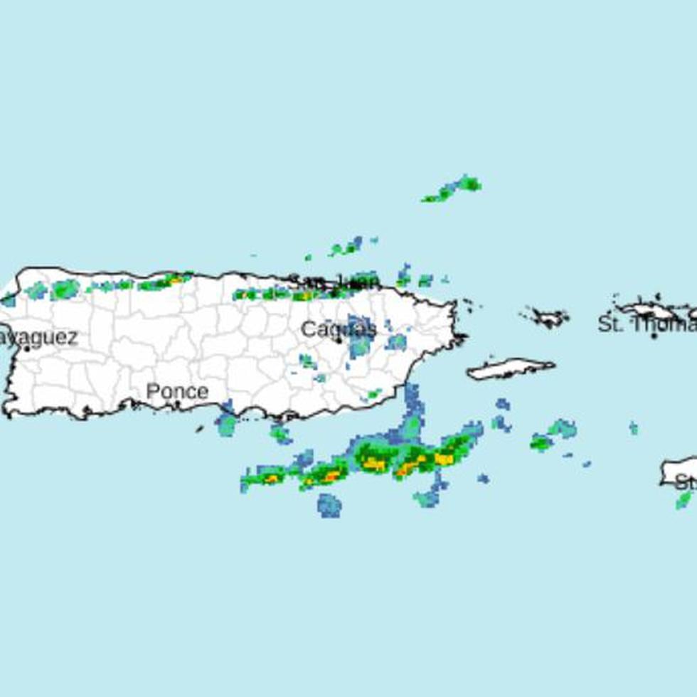 Según el SNM, parchos de humedad que provienen del Mar Caribe dejarán aguaceros dispersos en horas de la tarde al oeste de Puerto Rico.