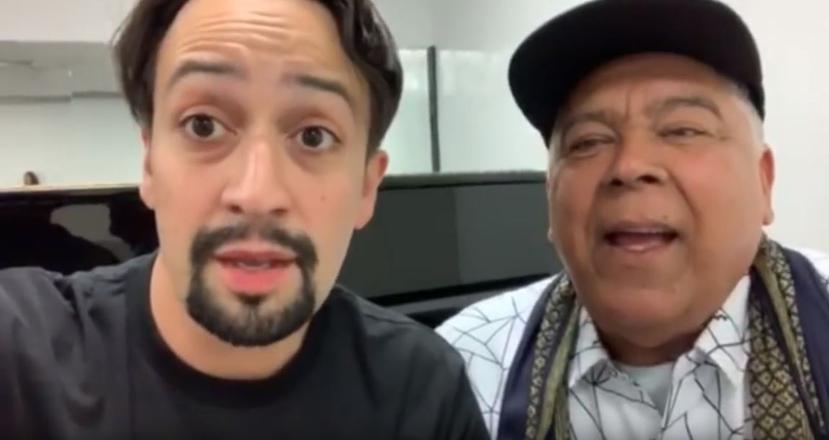 Captura del vídeo entre Lin-Manuel Miranda y Danny Rivera. (Captura Youtube)